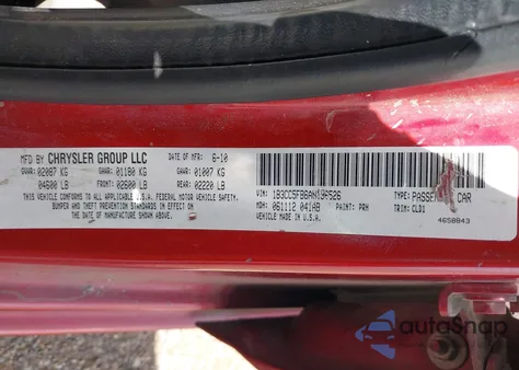 2010 Dodge Avenger R/T z USA, uszkodzony, nr VIN 1B3CC5FB6AM196526